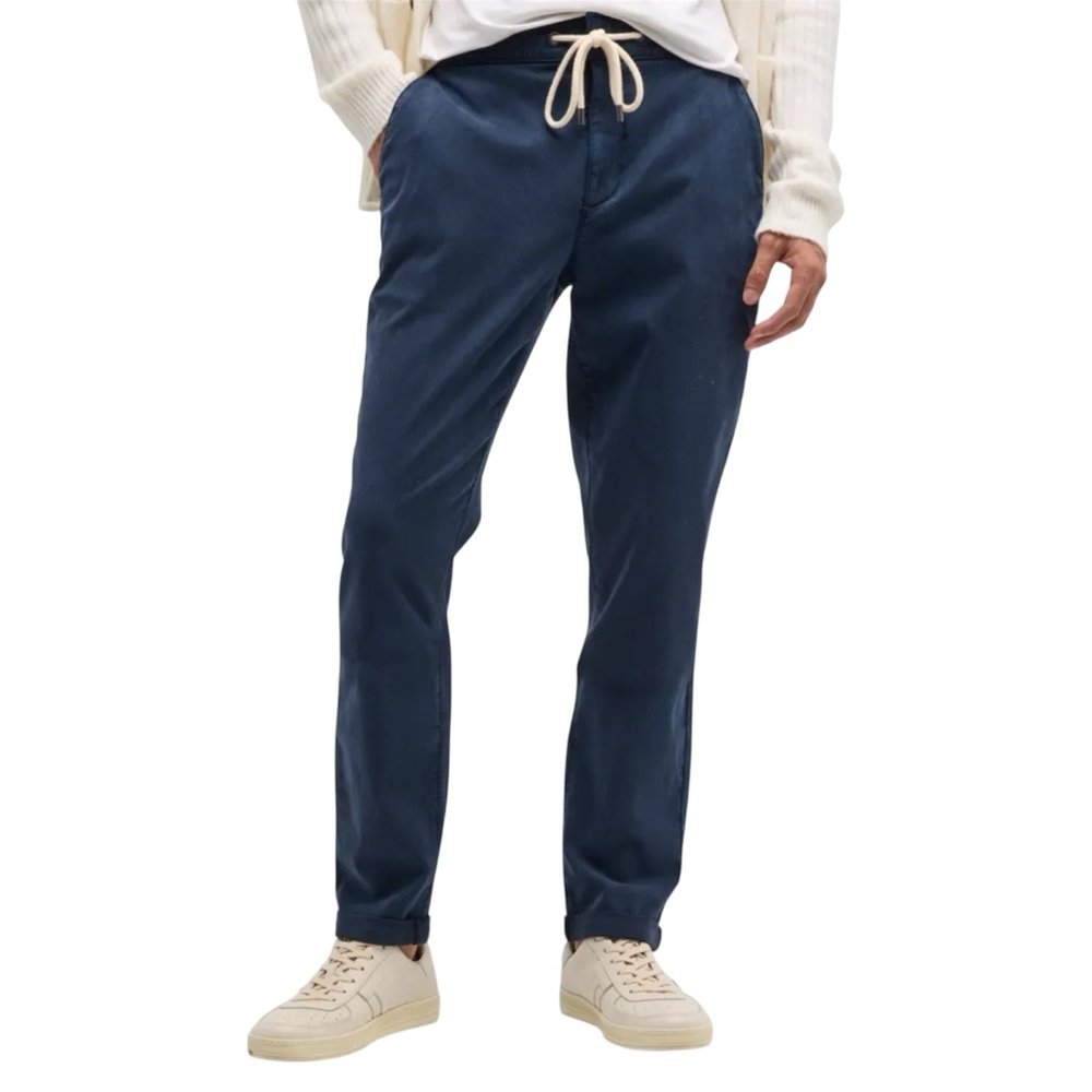 NWT Paige Fraser Stretch Twill Cuffed Pants Blue Trousers Mens 27 Lyocell